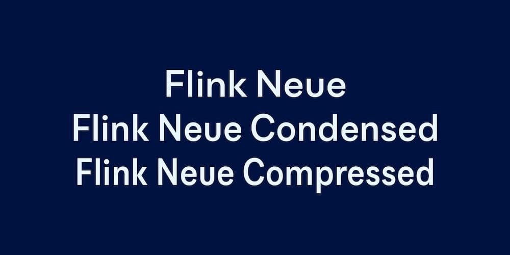 Serifenlose Flink Neue: Die Breiten Condensed und Compressed der Schrift 
im Vergleich