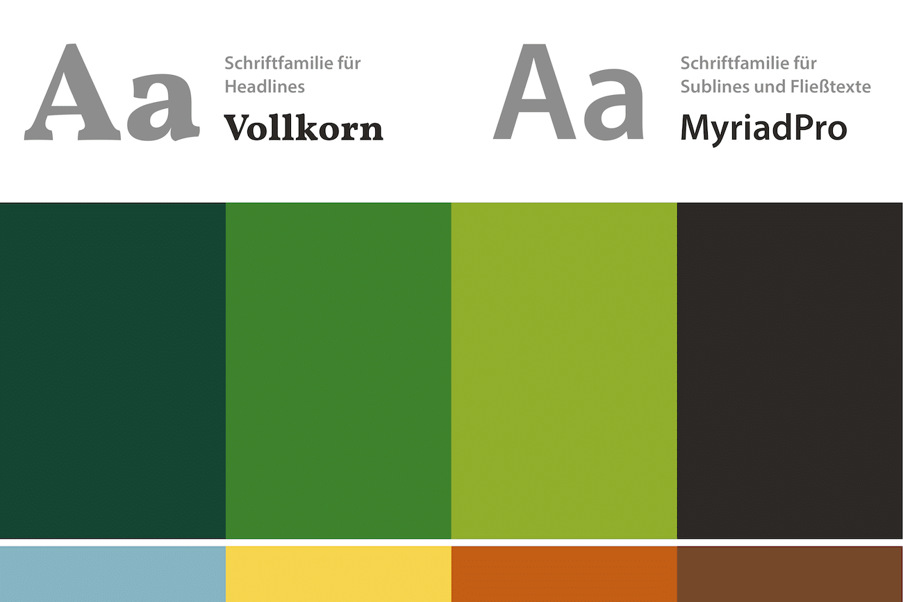 Corporate Farben und Corporate-Design-Schriften des/der Landesforst MV