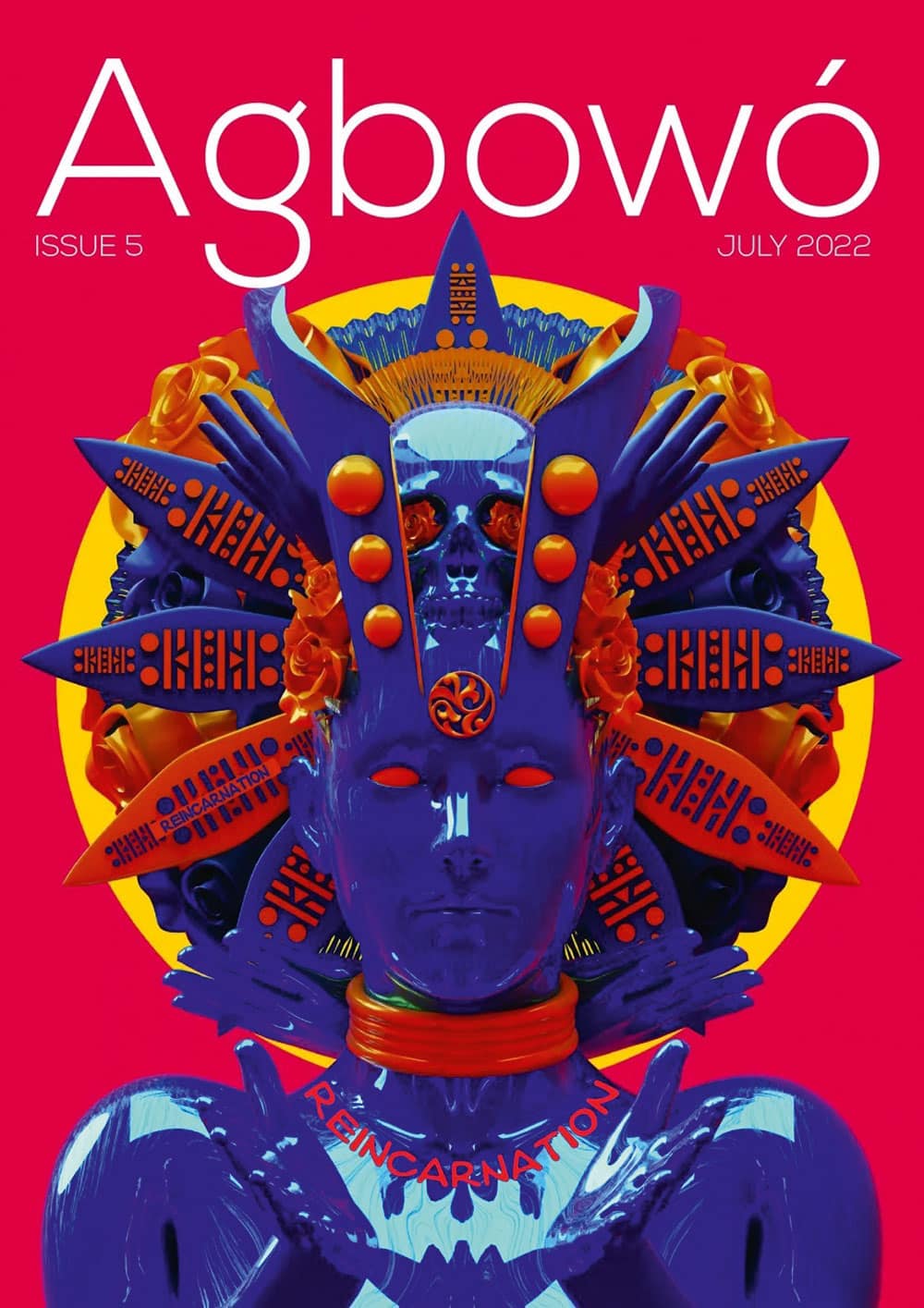 3D-Artwork von Maxwell Dewunmi auf dem Cover der Zeitschrift Agbowó. 