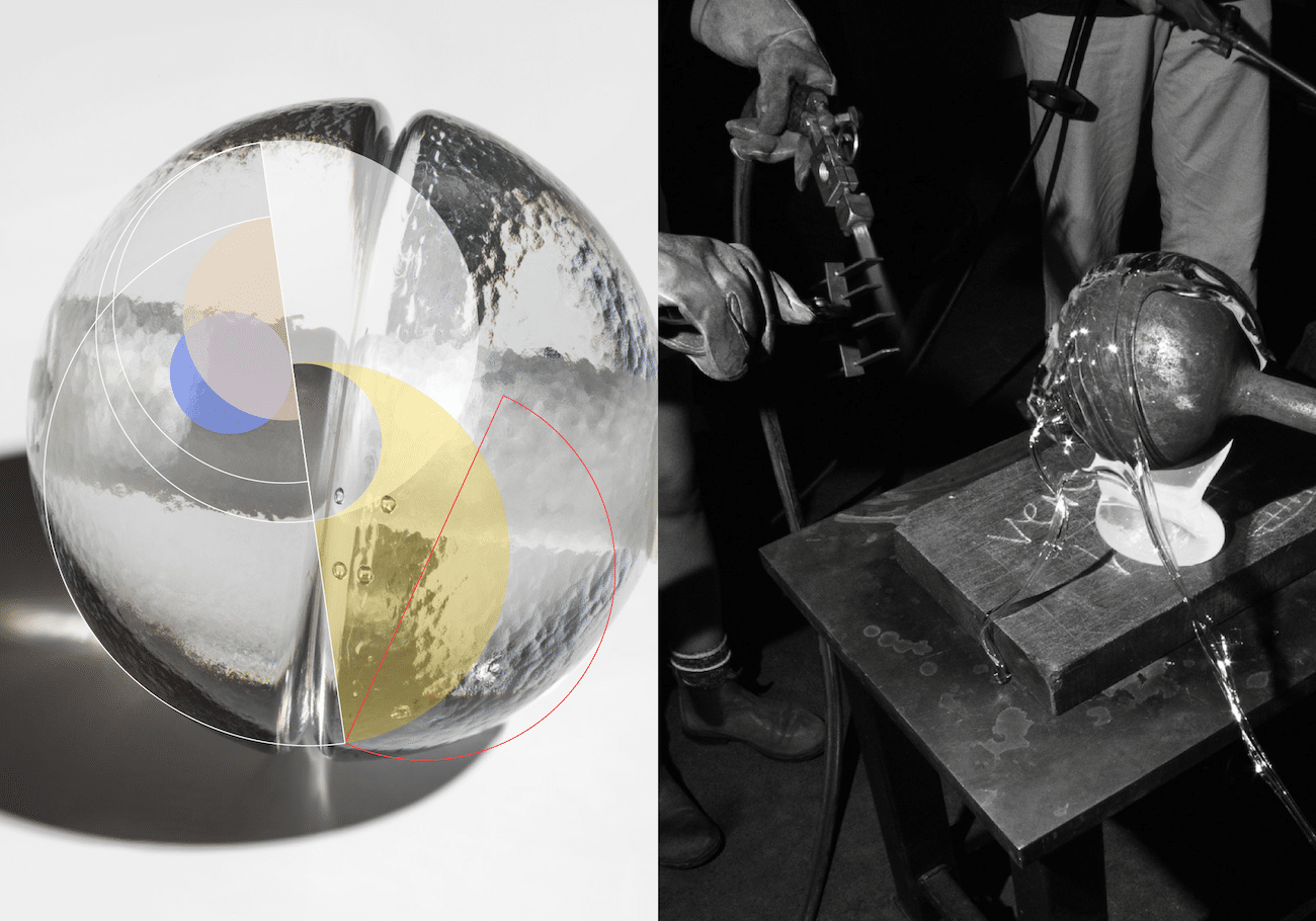Visual Identity/abstrakte Visuals zur Glaskunst-Produktion von Bocci, Rebranding von Studio Frith