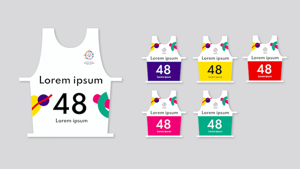 Corporate Design für die Special Olympics World Games Berlin 2023: Beispiele für die Trikot-Gestaltung