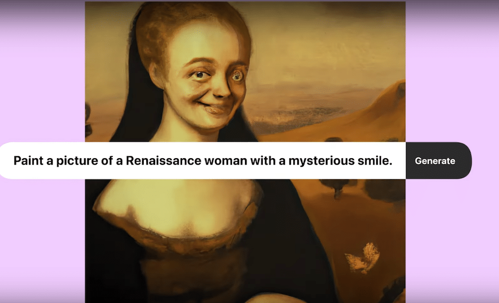 Kampagne von Made by Dyslexia, die zeigt, dass KI nicht so denken kann wie Legastheniker und statt Mona Lisa schief grinsende Frau entwirft