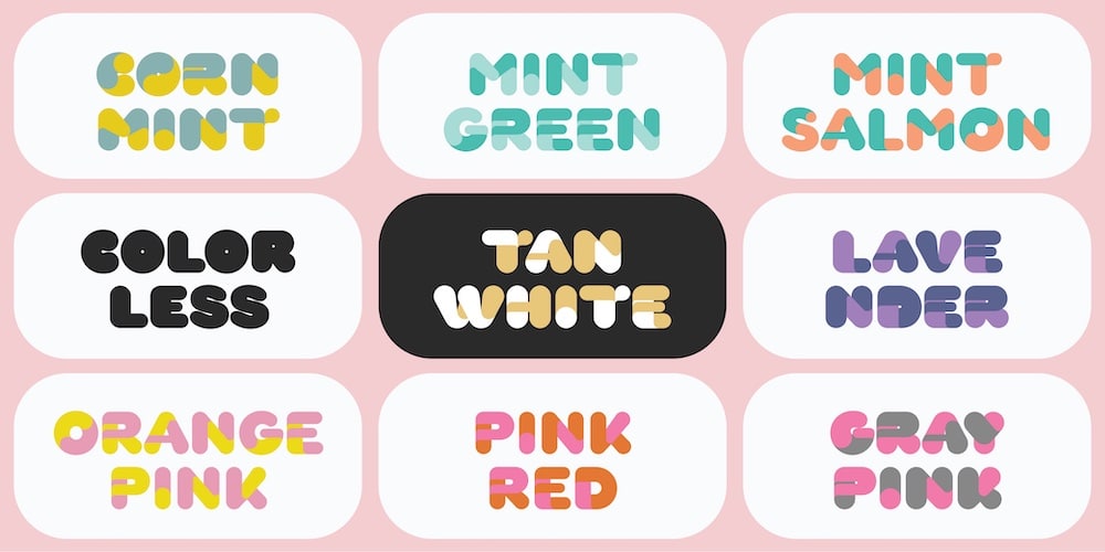 Variable Color Font "Hamster": Farbvarianten 