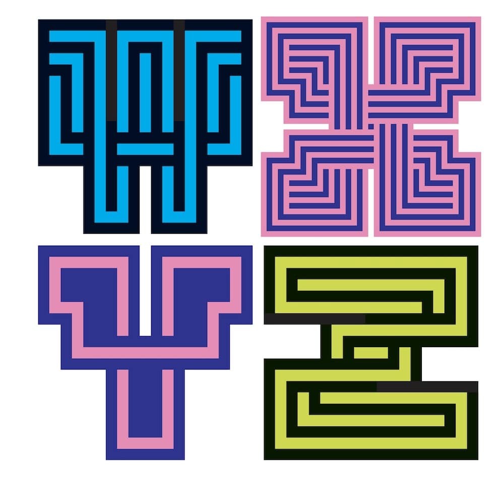 Lo Res Monospaced Font: Die Buchstaben X Y Z könnten auch Muster sein