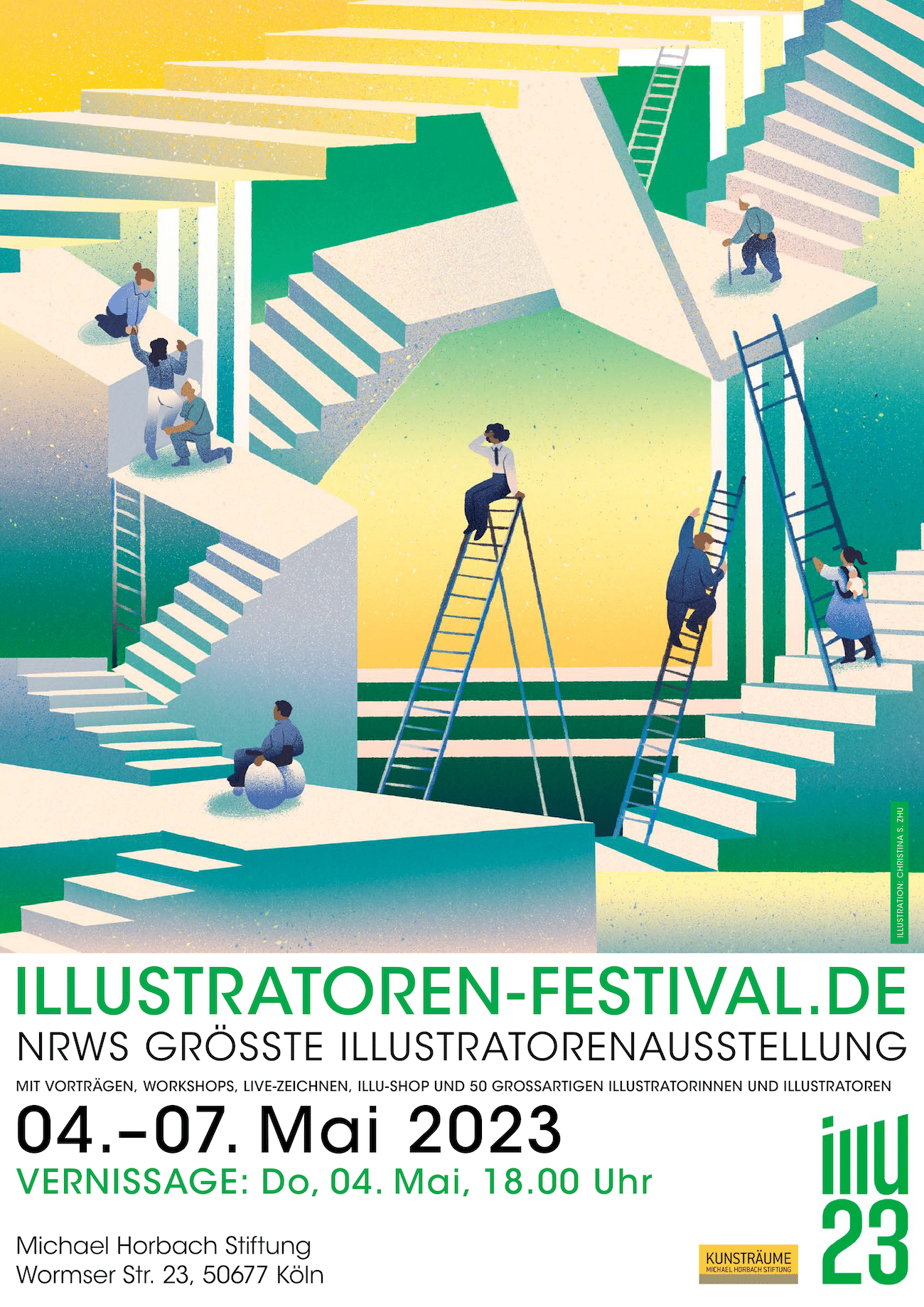 Plakatillustration von Christina Zhu für das Festival ILLU23