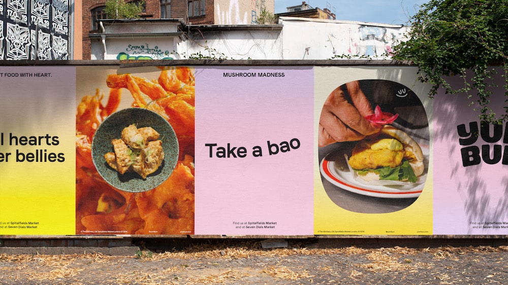 Branding für Yum Bun: Plakatkampagne im öffentlichen Raum