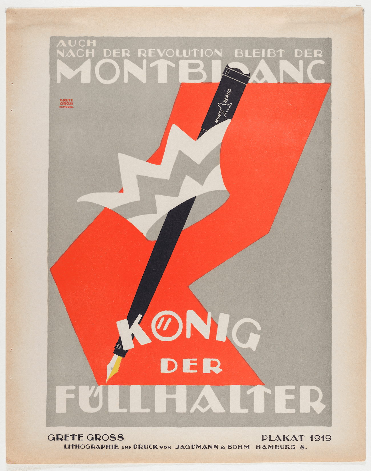 Montblanc-Füller-Werbung, Plakatdesign von Grete Gross
