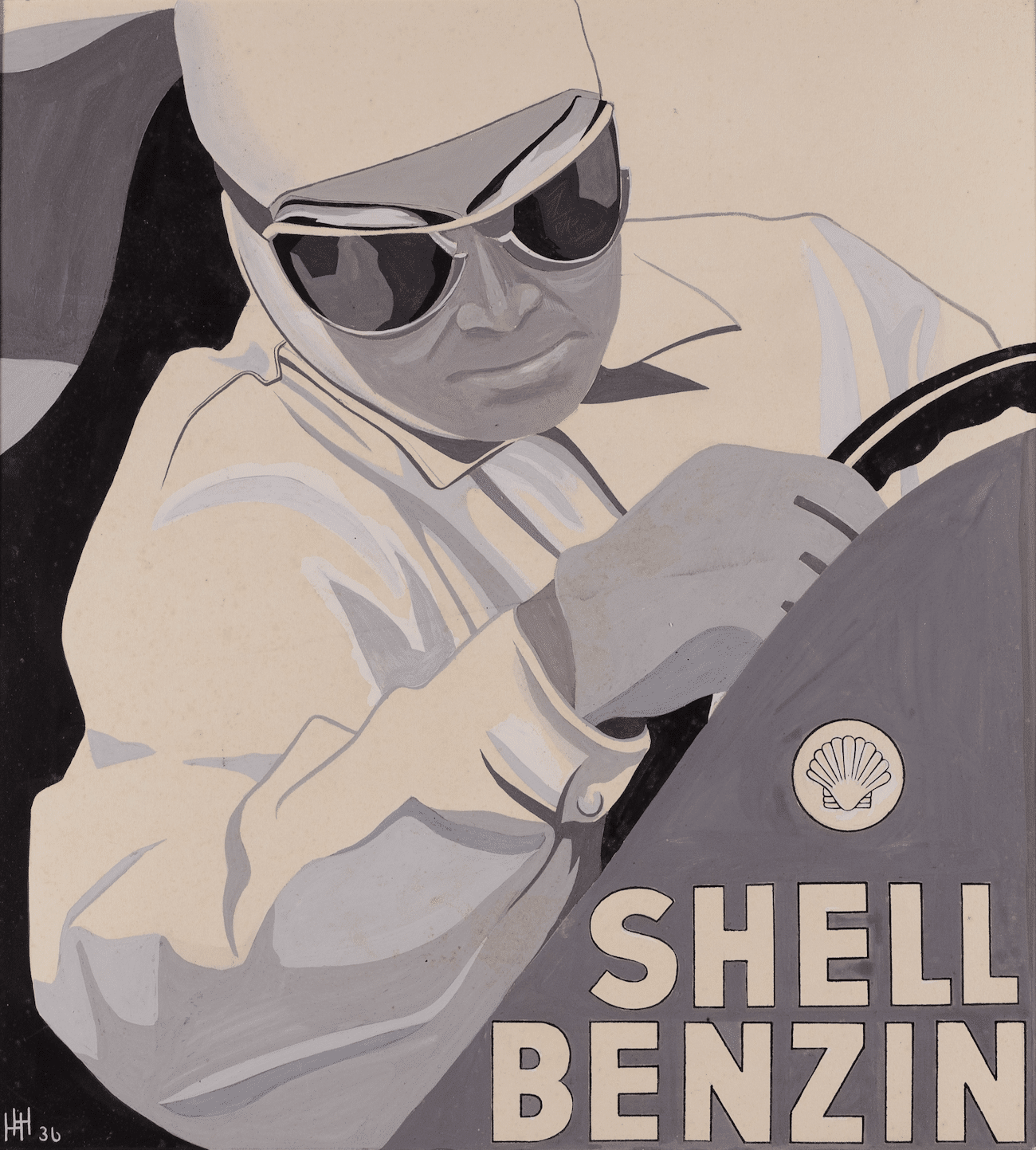 Shell-Benzin-Werbung, Plakatdesign von Hildi Schmidt Heins