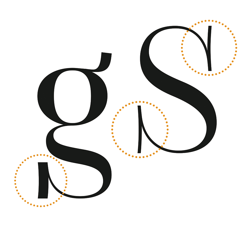 Details der Serifen des Alison Variable Font an den Buchstaben g und S