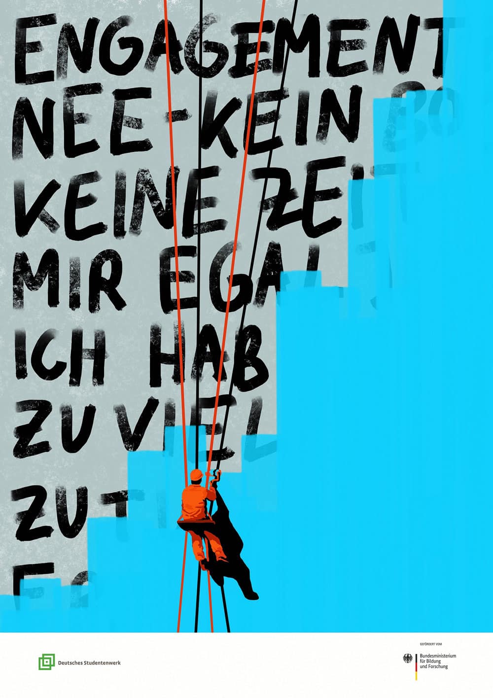 37. Plakatwettbewerb des Deutschen Studierendenwerks 2023 – »Ich engagiere mich!« 3. Preis: »Ausreden Streichen« – Susan Hösl