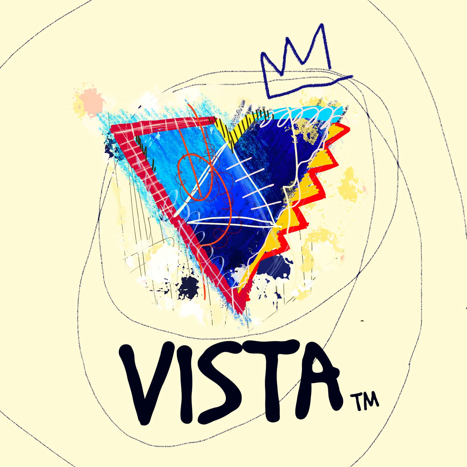 Basquiats handgezeichneter Grafitti-Stil verknüpfte kulturelle Strömungen und verschiedene Kunstrichtungen. Seine Sexualität soll ähnlich fluide gewesen sein, wie seine Kunst. CCdesign visualisierte in seinem Stil das Vista Logo – eine Gelegenheit für 99designs, auf die LGBTQIA+ Politik der eigenen Firma aufmerksam zu machen. 