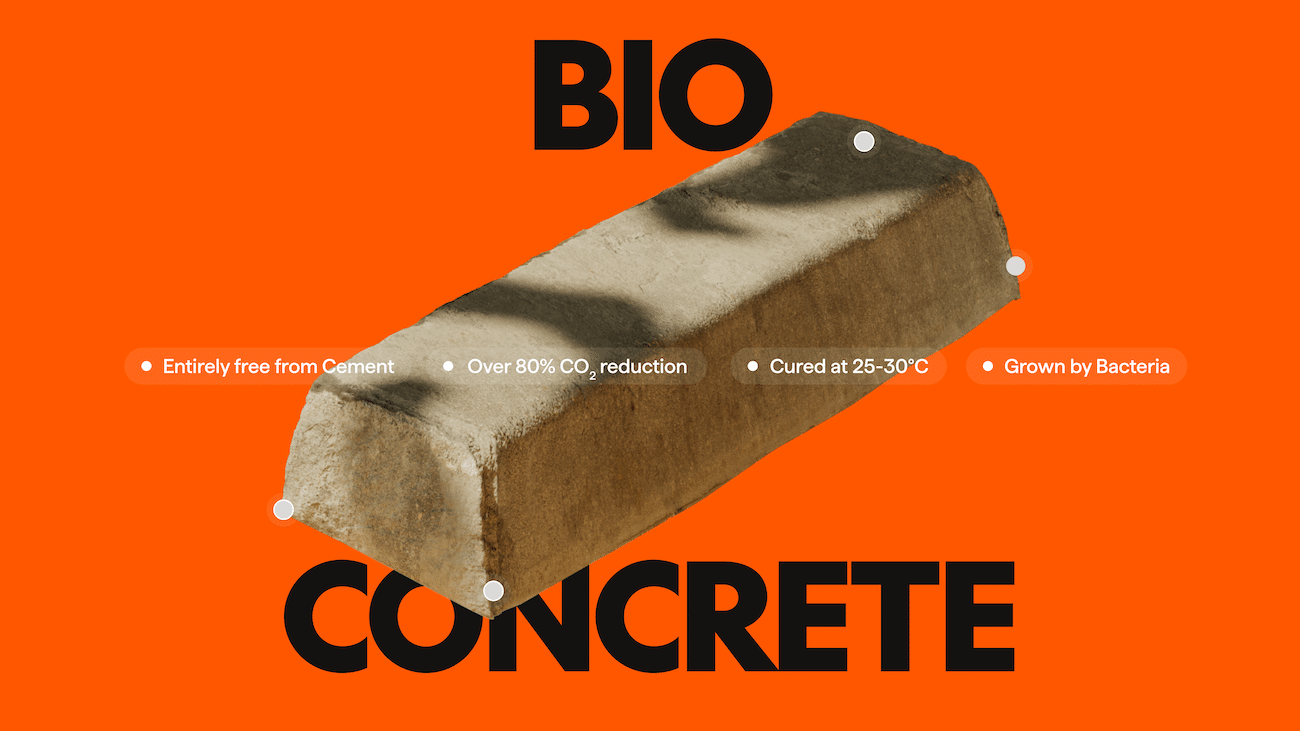 Biozeroc-Branding, Visual mit Ziegel aus Biobeton von how-agency