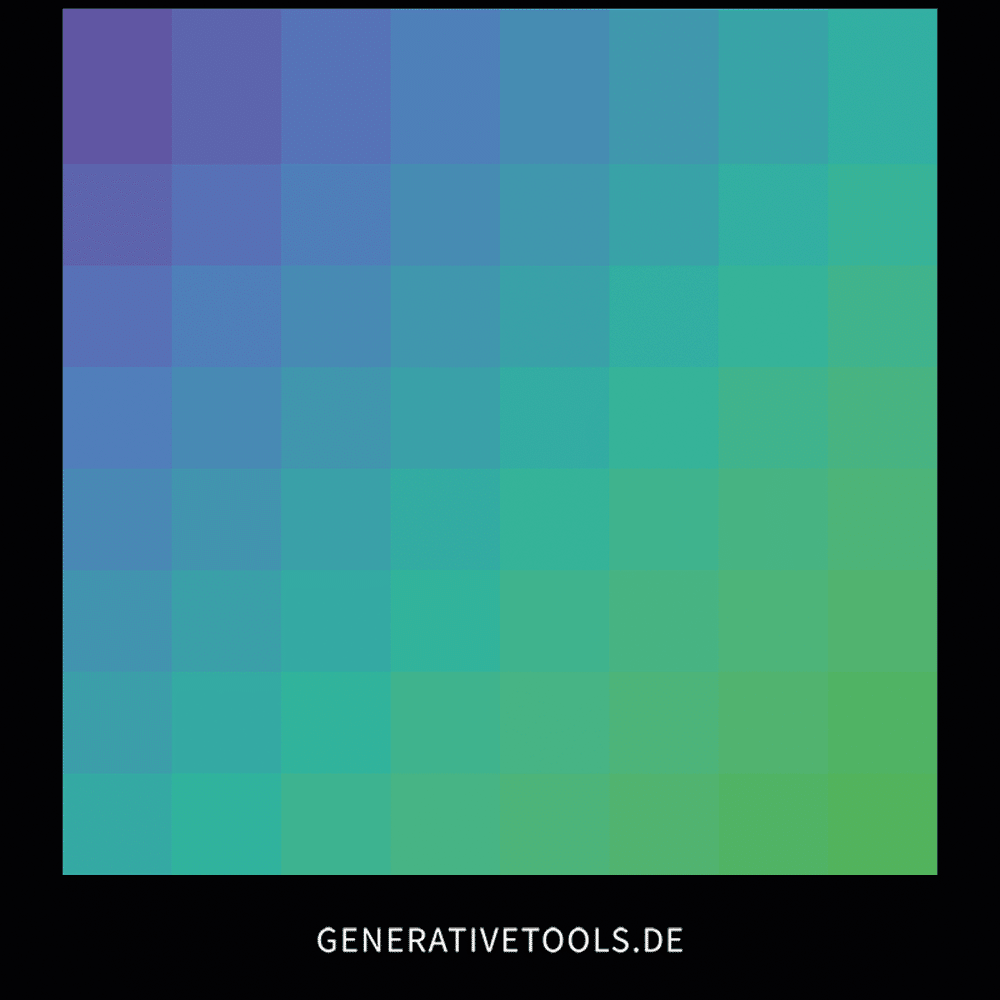 Generative Tools von Maya Schürmann: Grün-blaues Farbraster