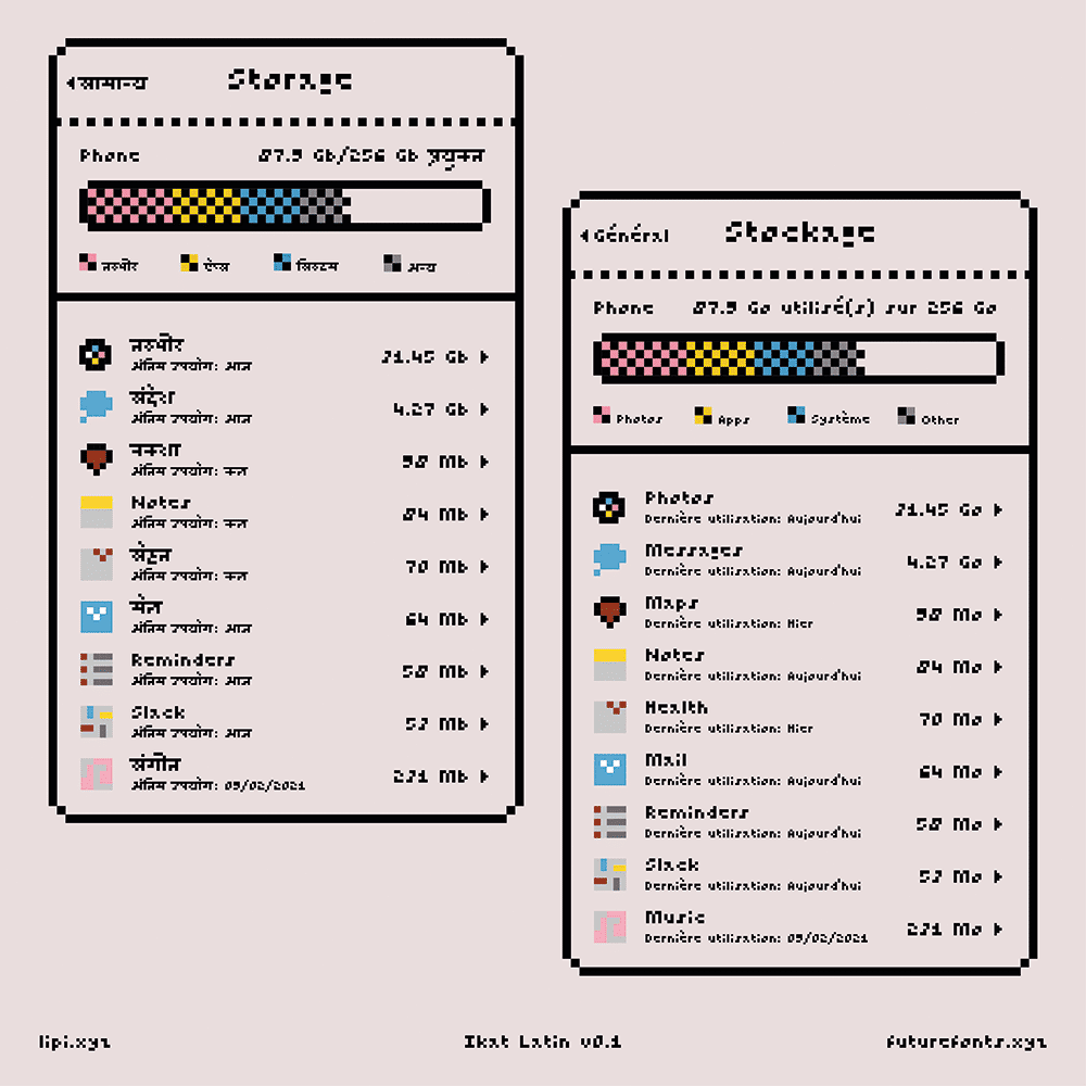 Pixelfont Ikat von Lipi Raval