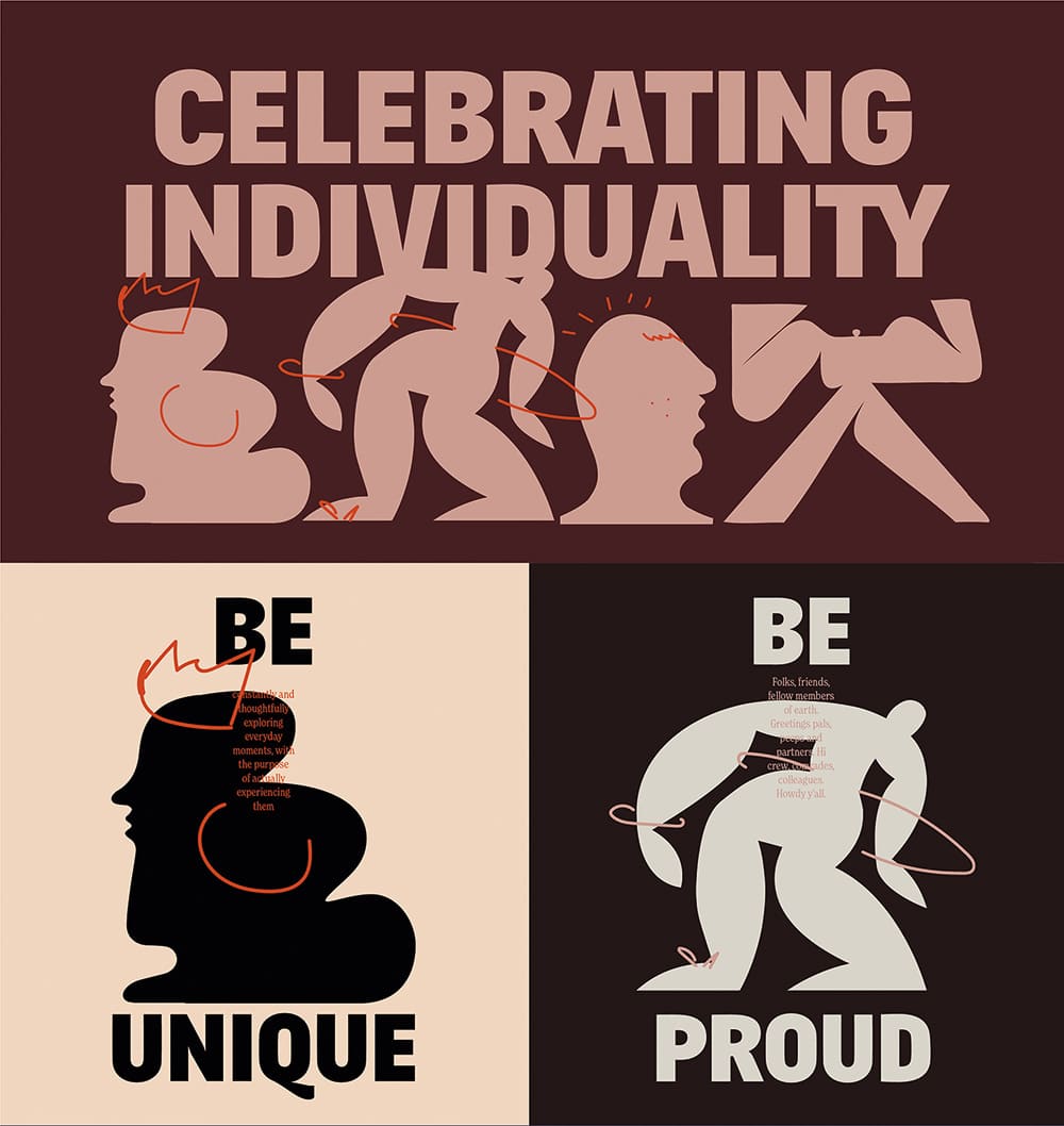 Erfolgreicher Vorschlag für das Rebranding von BeEquitable mit Schrift und illustrierten Figuren