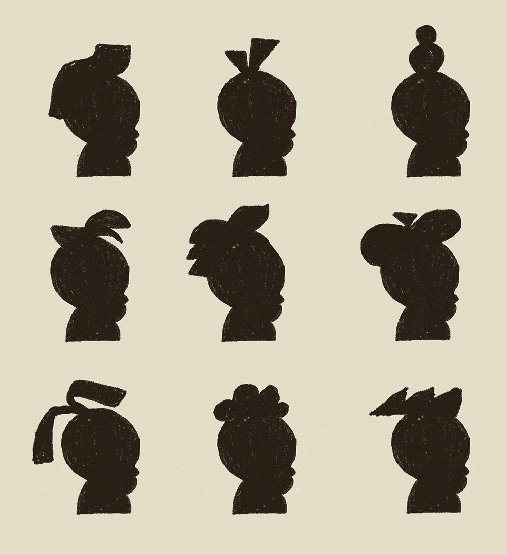 Skizzen für Korperbilder für das Rebranding von Be Equitable