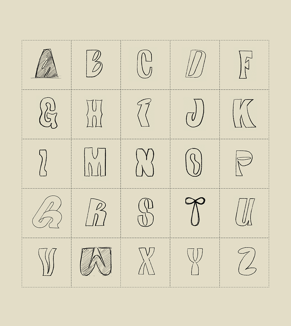 Skizzen für die Typografie