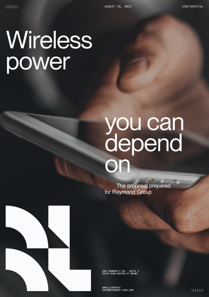 B2B-Branding: Branding für den Akku-Hersteller Resonant Link von Paper Tiger. Plakat "Wireless Power"