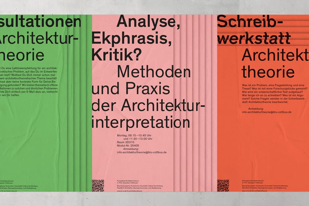  Agenturporträt Muskat, Posterserie für die »Vorlesungsreihe Architekturtheorie« an der BTU Cottbus-Senftenberg