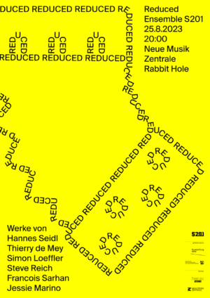 Reduced-Plakatdesign mit schwarzer Typografie auf Gelb vom Ensemble201 und Philip Jursch