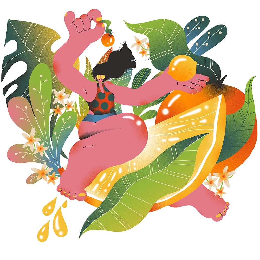 Porträt der Woche Genie Espinosa, Illustratorin, Illustration, Frau, Früchte, Blätter