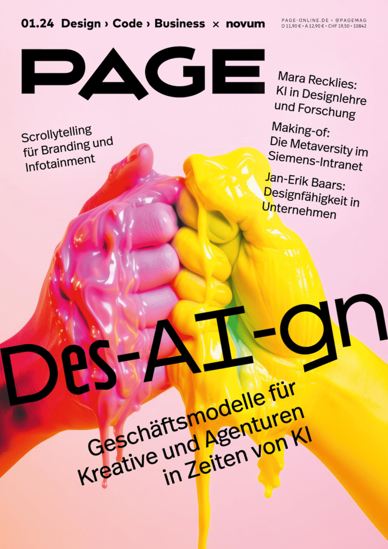 Cover PAGE 01.24 Geschäftsmodelle für Kreative und Agenturen in Zeiten von KI