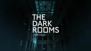 ein bläulich getöntes Bild mit dem Titel »the dark rooms«