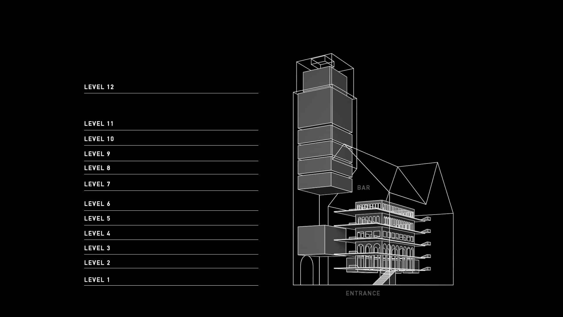 eine Grafik zeigt den Aufbau des Gebäudes