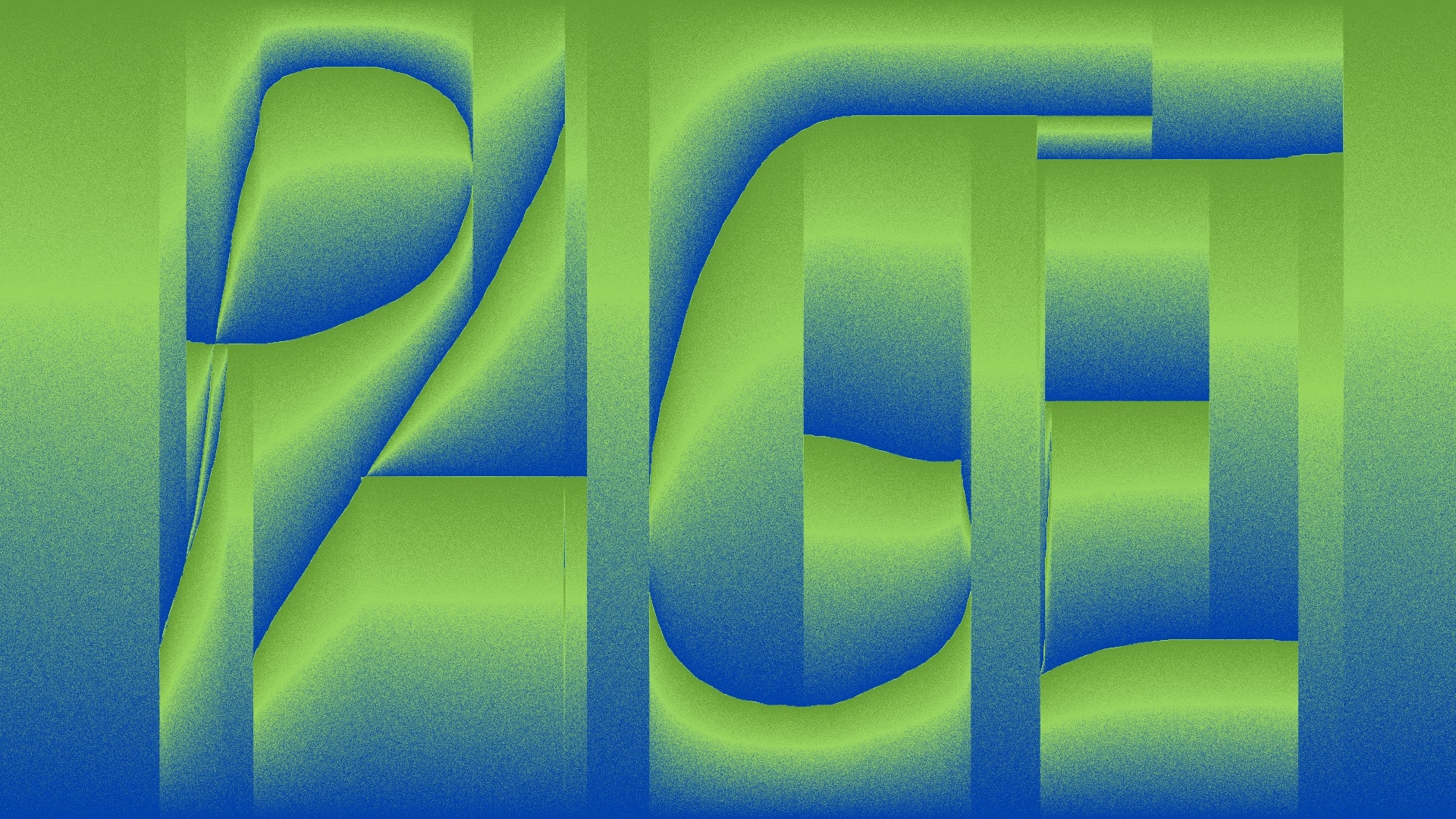 Das PAGE Logo in einem leuchtenden Verlauf aus Grün und Blau gezeichnet