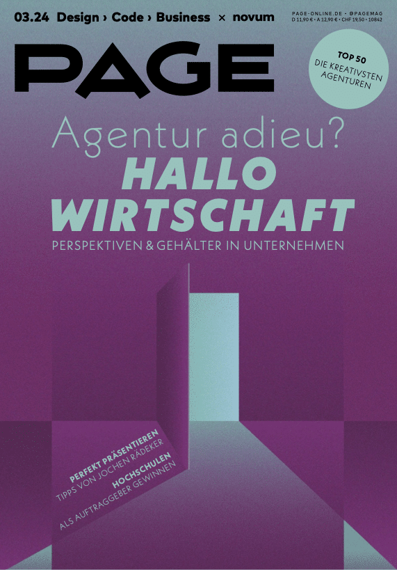 Cover PAGE 03.24 Agentur adieu – Hallo Wirtschaft