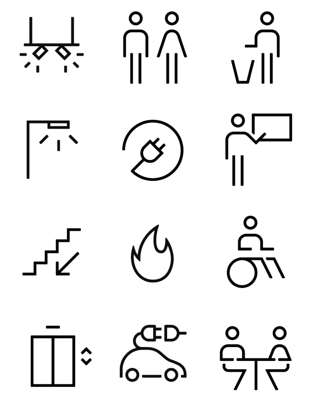 Icons fürs Branding, Icons für den Flagship-Store von Simon, entwickelt von Forma