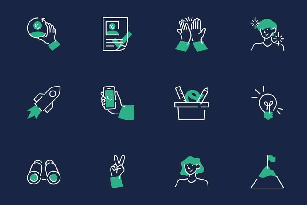 Icons fürs Branding, Icons für onlyfy by XING, entwickelt von EIGA