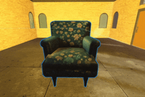 Roblox KI generierte Textur auf einem Sessel.