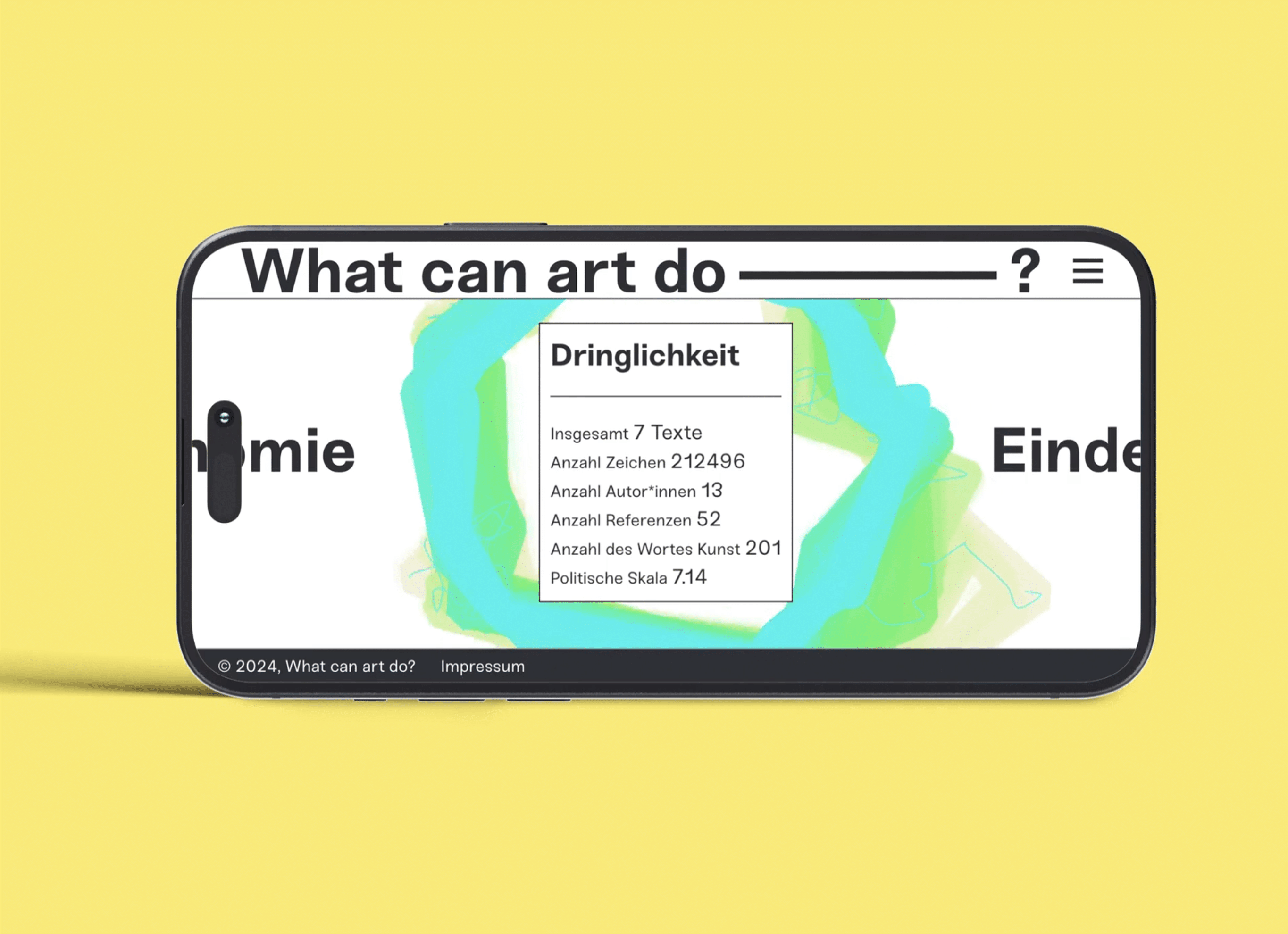 Agenturporträt Büro Haeberli, What cant Art do? – Webdesign und Keyvisual für Forschungsprojekt der Hochschule Luzern – Design und Kunst