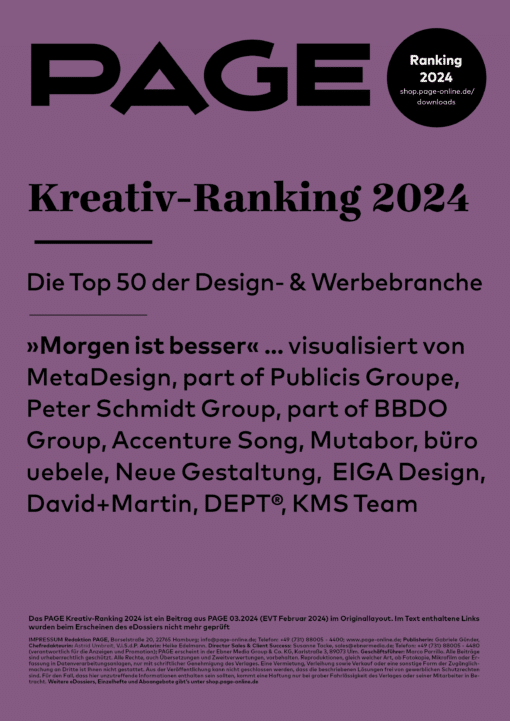 PAGE Kreativ-Ranking 2024 zum kostenlosen Download