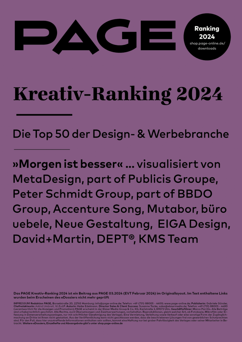 Produkt: PAGE Kreativ-Ranking 2024