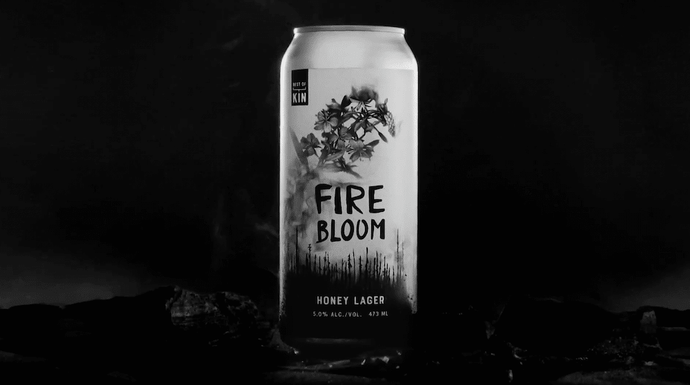 Kampagne von der Micro Brewery Best of Kin aus Alberta, Kanada, Slogan »The Beer We Don’t Want to Brew«, Honey Lager Fire Bloom