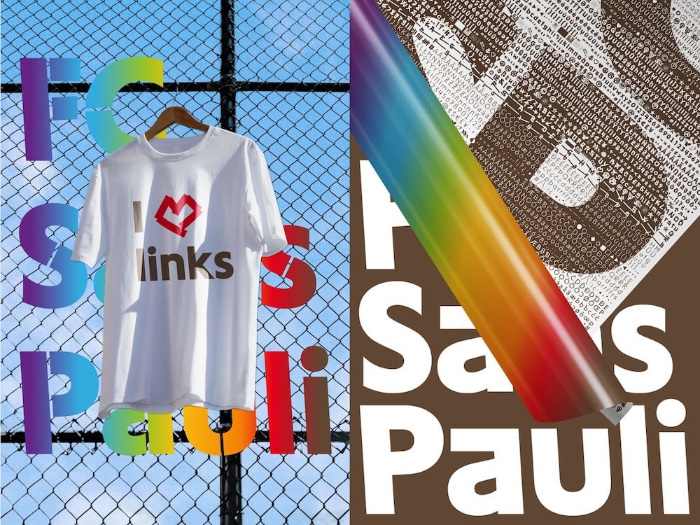 Stolzer Linksdrall: Karl Anders launcht Schrift für den Kultclub FC St. Pauli: FC Sans Pauli Shirt I love Links
