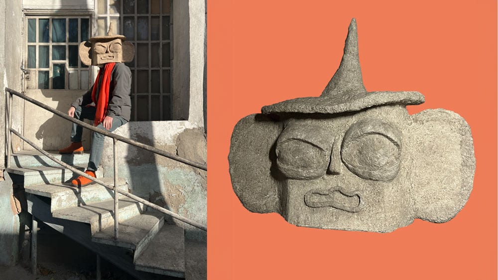 Porträt der Woche: Tina Prokhorova Machaladze, Grafikdesignerin und Illustratorin aus Amsterdam, Wizard sculpture head, 2024