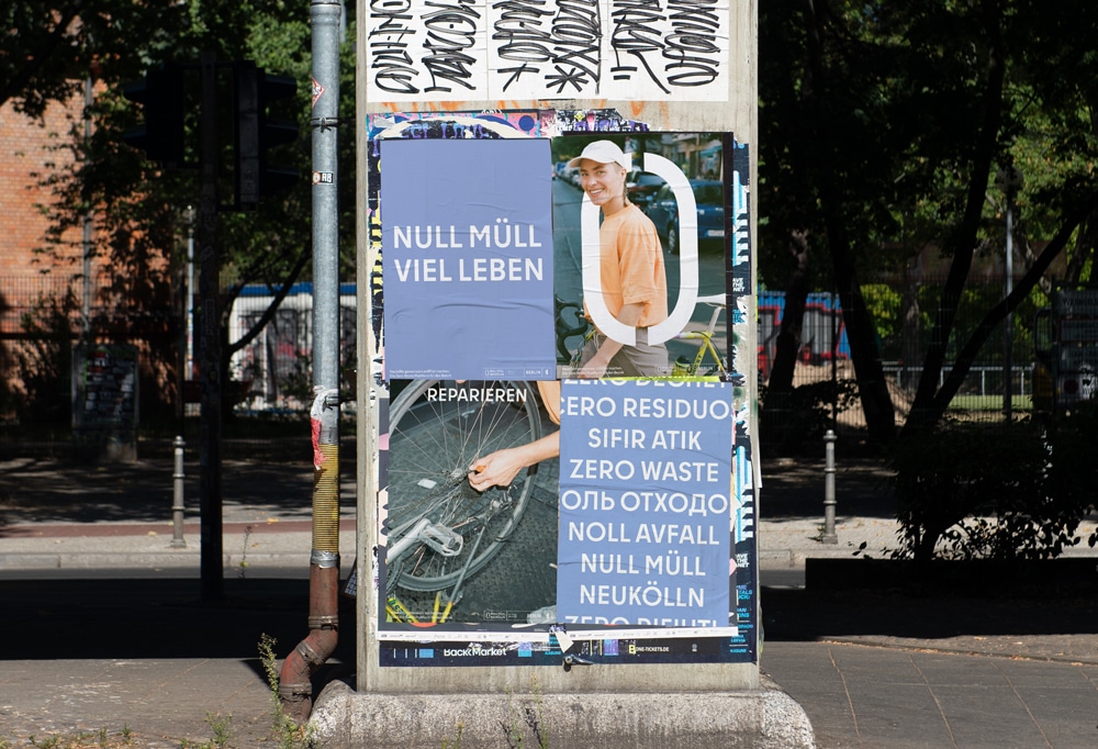 Agenturporträt NEWS, Plakat und Branding für die Plattform »Null Müll Neukölln« 