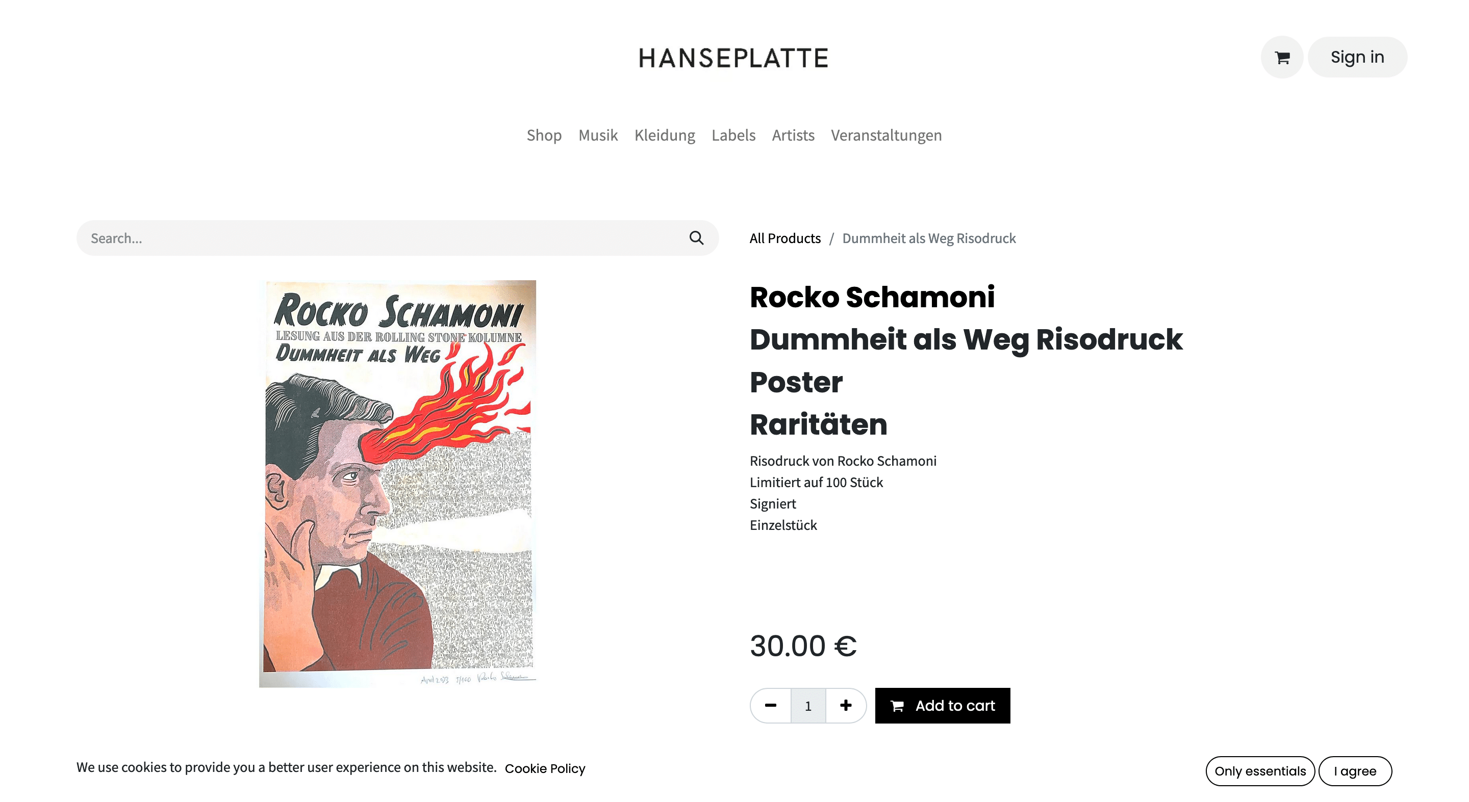 Screenshot Hanseplatte Schamoni Riso Poster