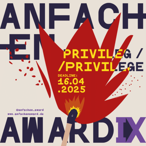 Key Visual des Hamburger Plakatwettbewerbs Anfachen Award IX, Thema „Privileg“