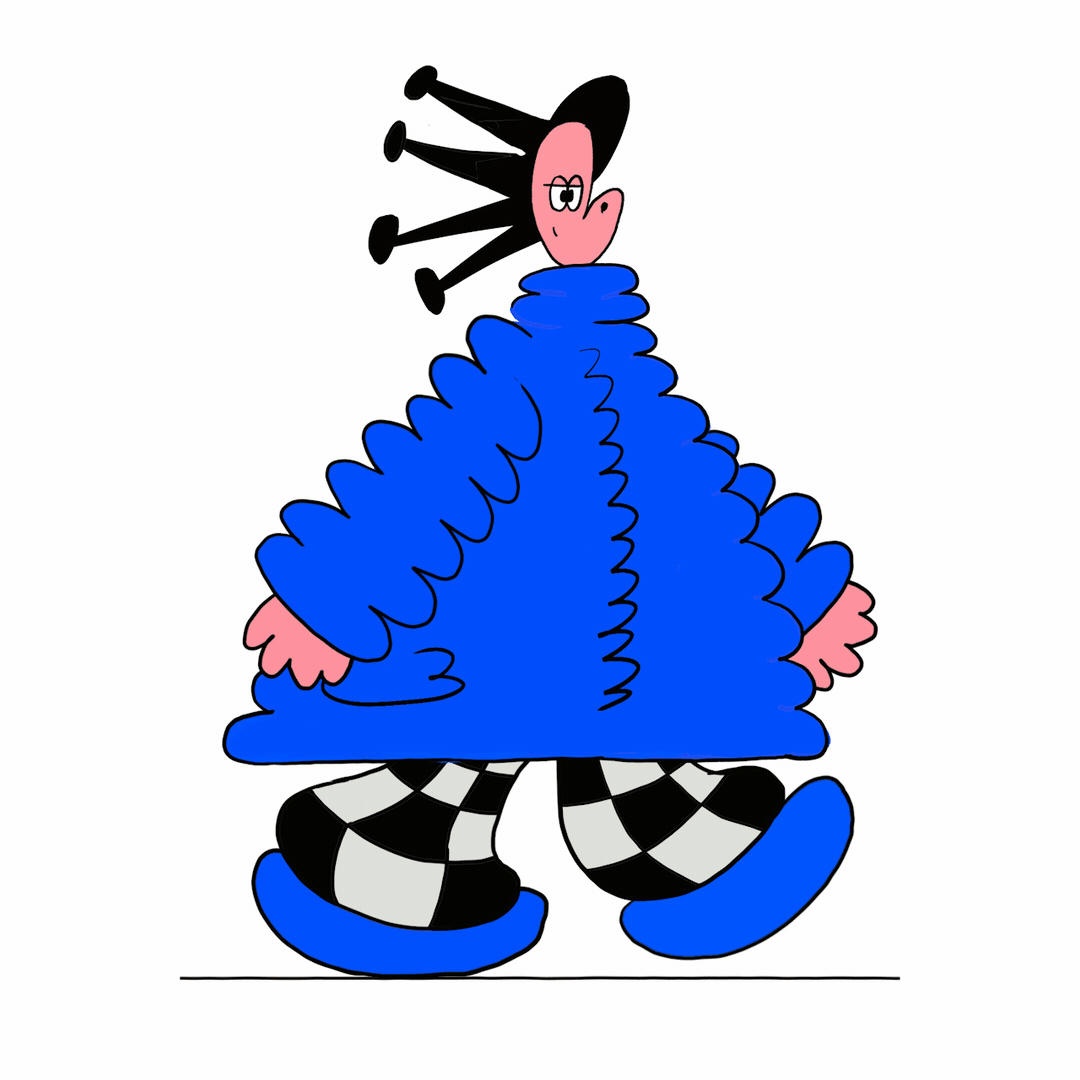 Porträt der Woche Sandra Barth, Animation Daunenjacke, weibliche Person in blauer Daunenjacke 