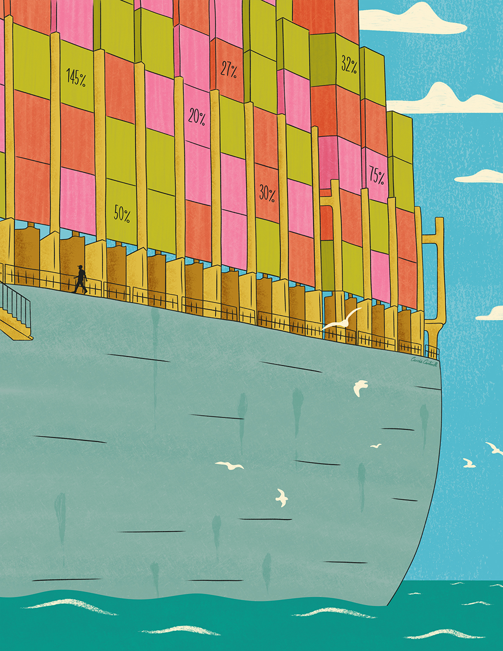 Carrie Cantwell, Illustration Cargo, Containerschiff