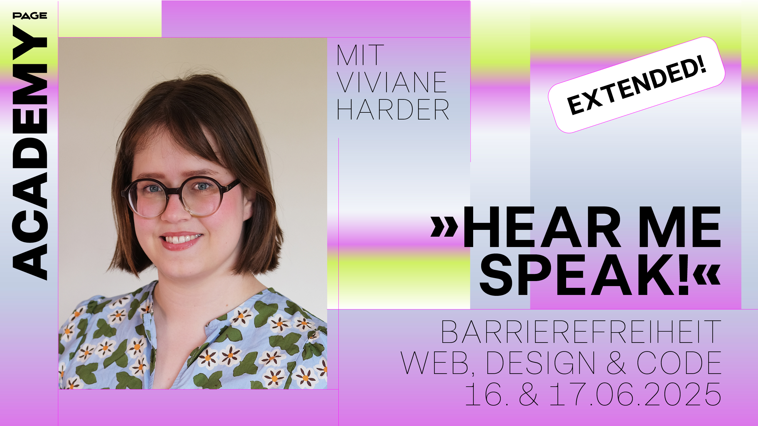 Am 16. und 17. Juni 2025 zeigt euch Viviane Harder in einem Workshop, was rechtlich auf euch zukommt und wie ihr die Anforderungen in eure Gestaltungsprozesse integriert.