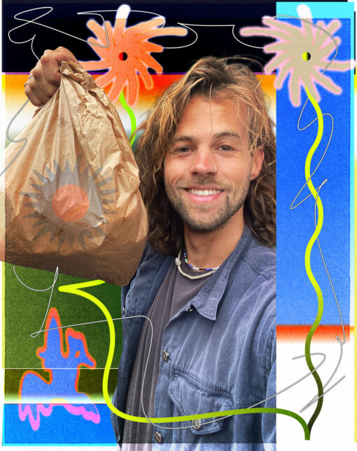 Tobi Frank, Portraifoto mit Illustrationen