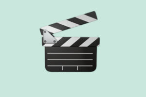 Video-Icon auf blauem Hintergrund