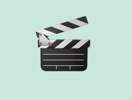 Video-Icon auf blauem Hintergrund