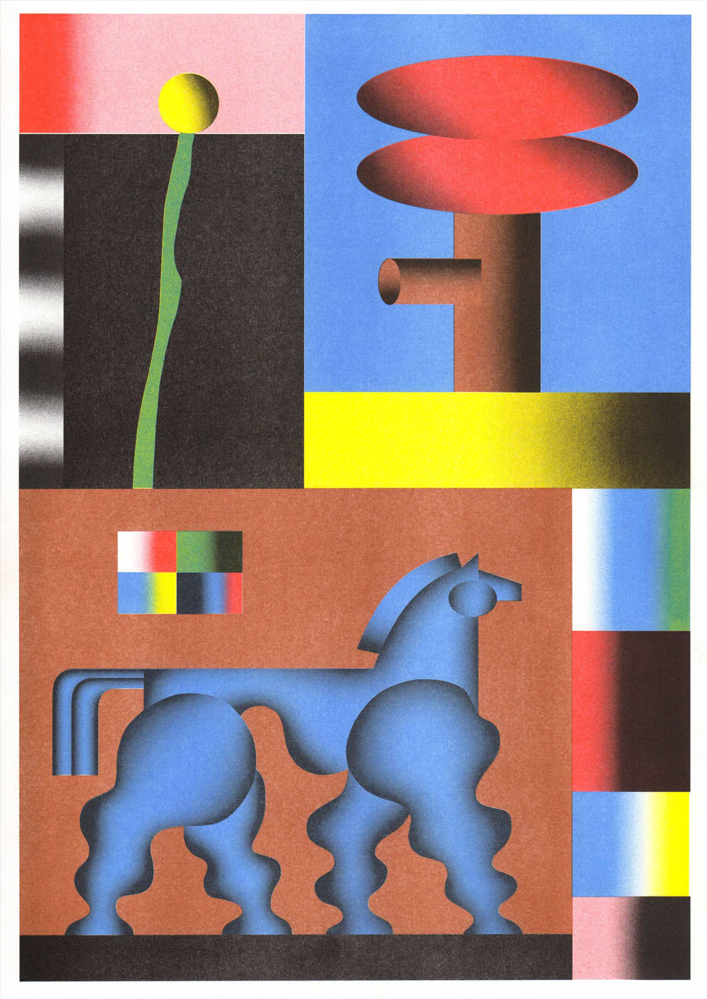 Zebu, Illustration, Risographie, A3, 2022