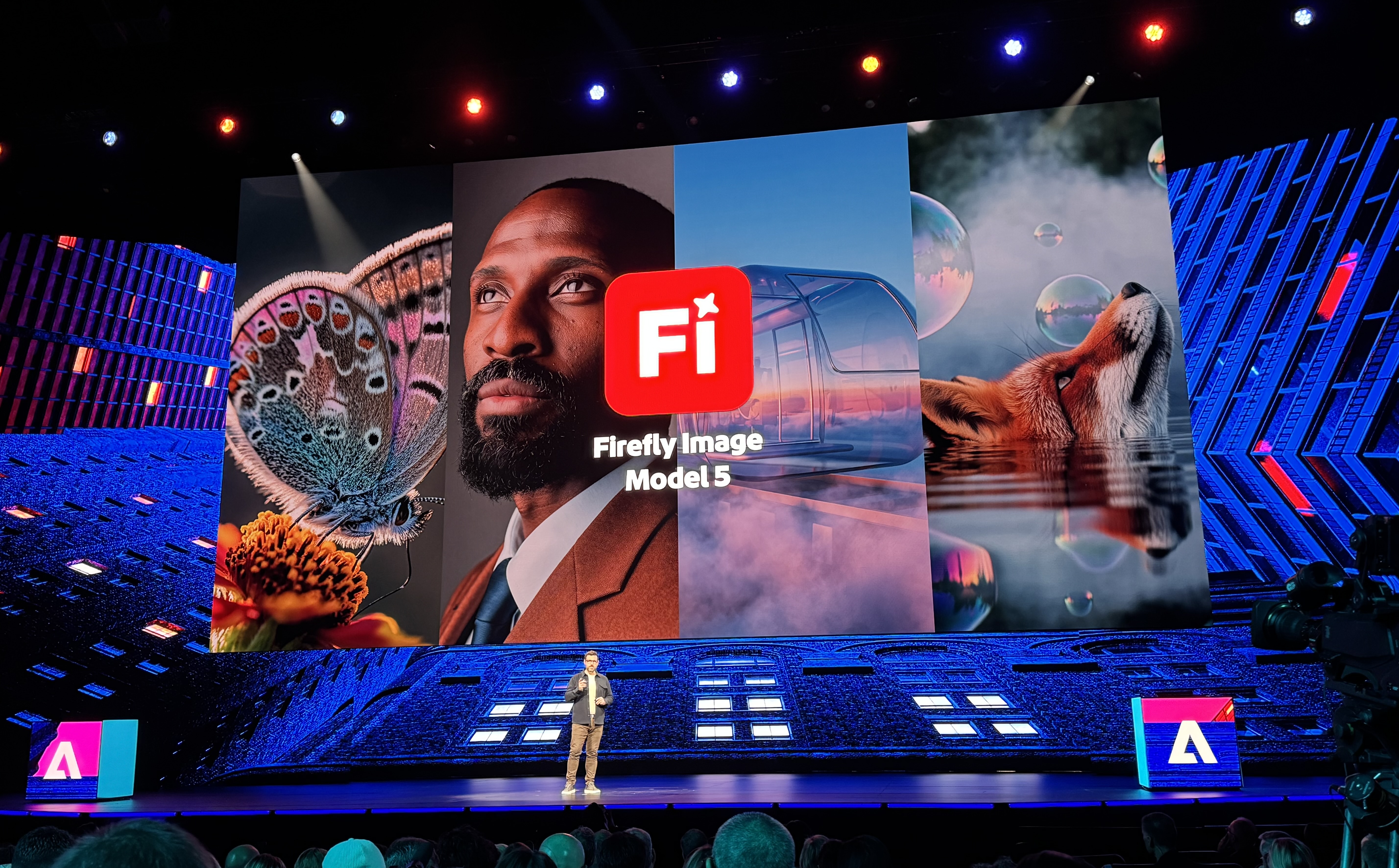 Firefly Image Model 5 wird auf der Bühne der Adobe Max 2025 präsentiert